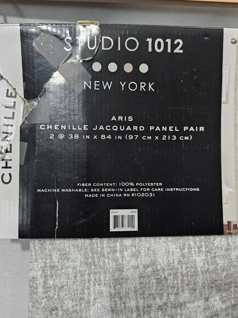 Studio 1012 New York Aris Metallic Window Panel Grommet Chenille Curtain New